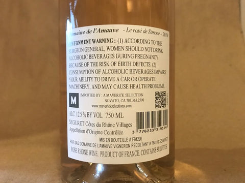 Domaine de l'Amauve "Le Rosé de Simone" Séguret 2023 France