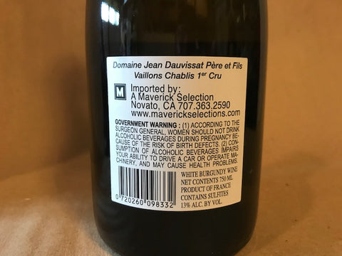 Domaine Dauvissat "Vaillons" Premier Cru Chablis 2018 France